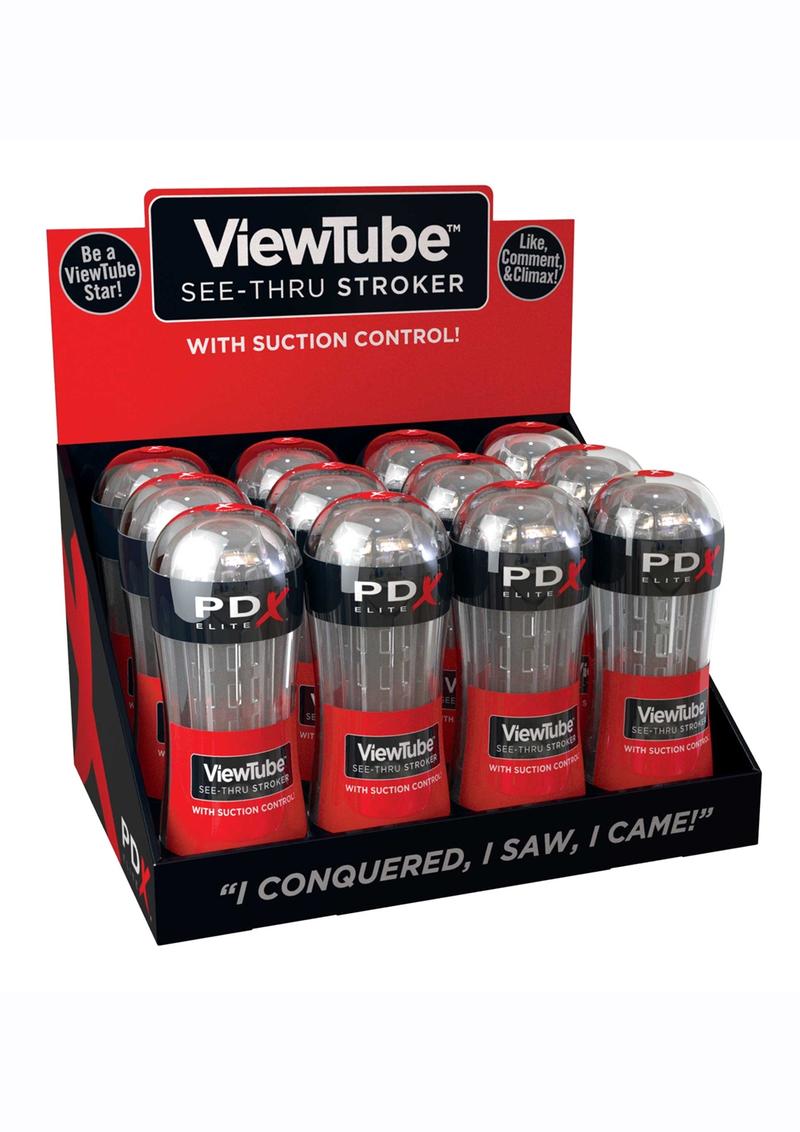 Pdx Elite Viewtube Stroker - Clear - 12 Piece/Display