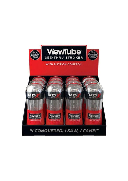 Pdx Elite Viewtube Stroker - Clear - 12 Piece/Display