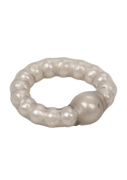 Pearl Beaded Prolong Silicone Cock Ring - Smoke