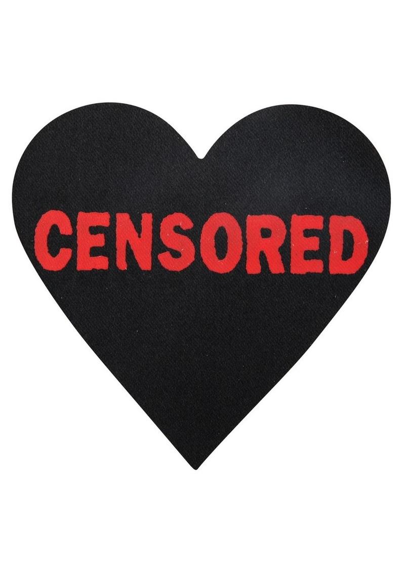 Peekaboo Censored Hearts and X Pasties - Black/Red