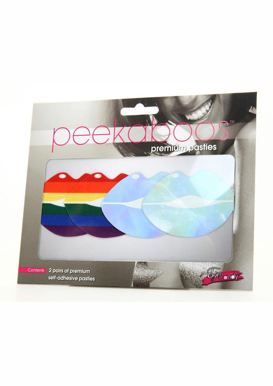 Peekaboo Pride Lips Pasties - Rainbow