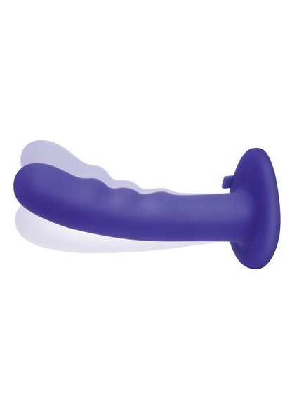 Pegasus Curve Wave Peg Rechargeable Dildo with Remote Control - Purple - 6in