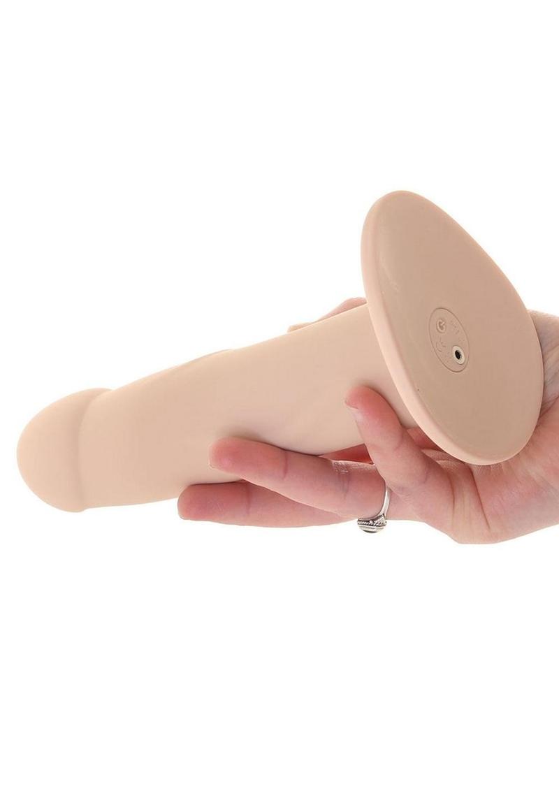 Pegasus Realistic Silicone Rechargeable Dildo with Remote Control and Adjustable Harness - Vanilla - 8in - Set