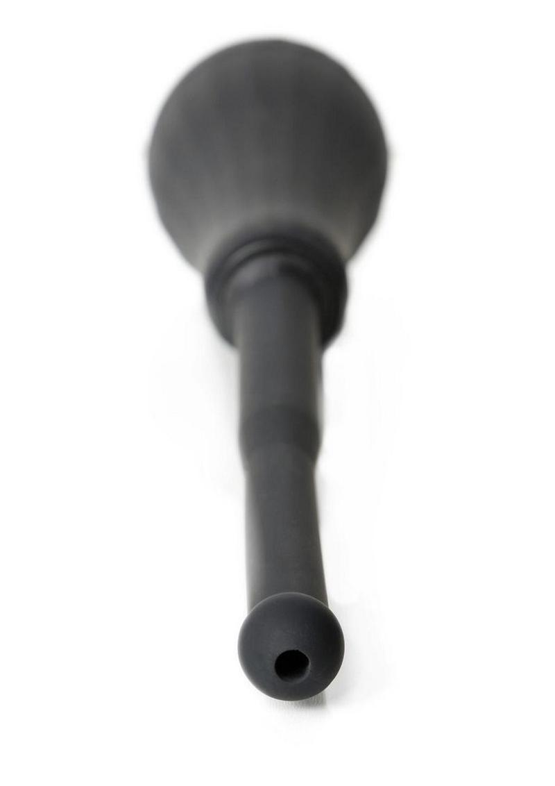 Perfect Fit Ergoflo Director 8in Silicone Flex Tip Anal Douche - Black