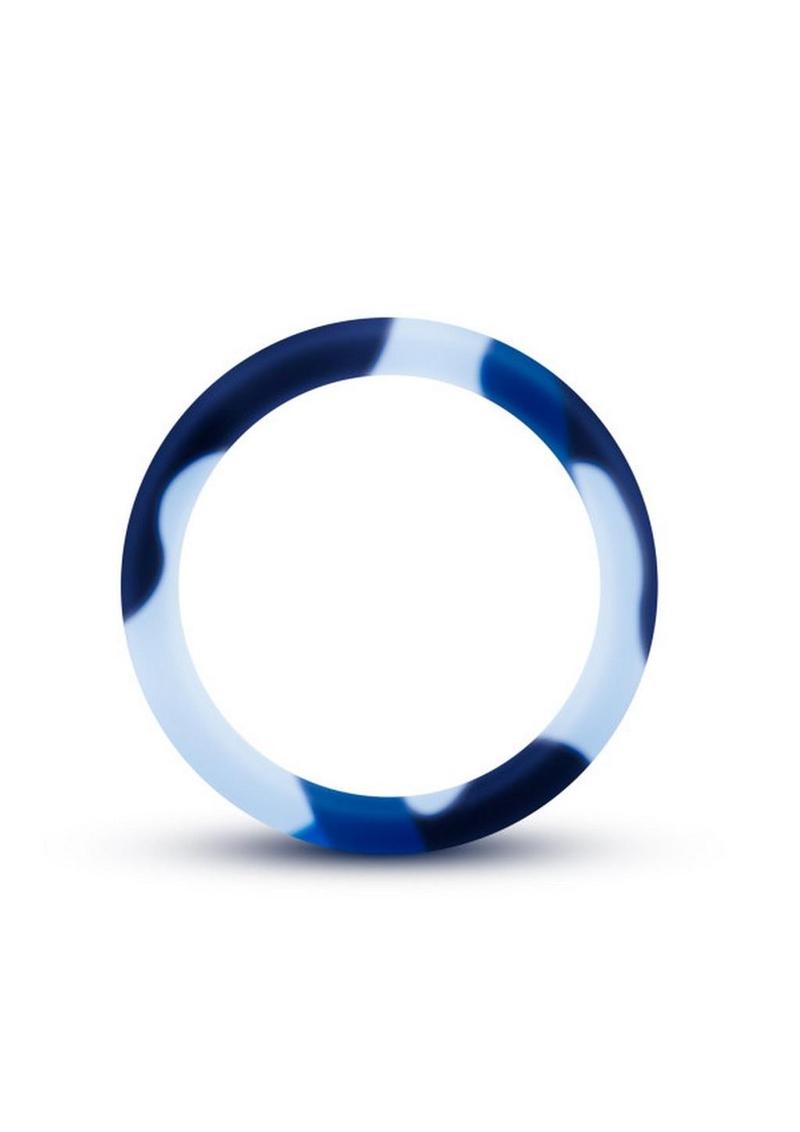 Performance Silicone Camo Cock Ring - Blue Camouflage