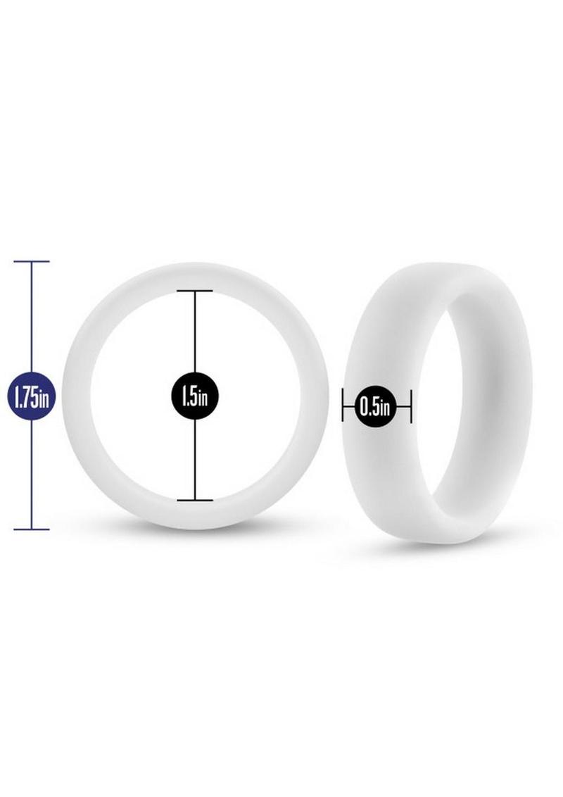 Performance Silicone Cock Ring - Clear/Glow In The Dark/White