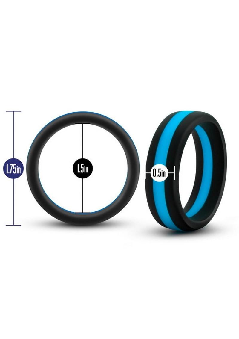 Performance Silicone Go Pro Cock Ring - Black/Blue/Multicolor