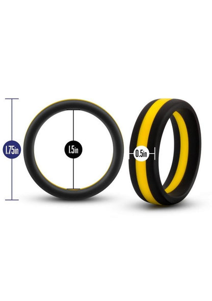 Performance Silicone Go Pro Cock Ring - Black/Gold/Multicolor