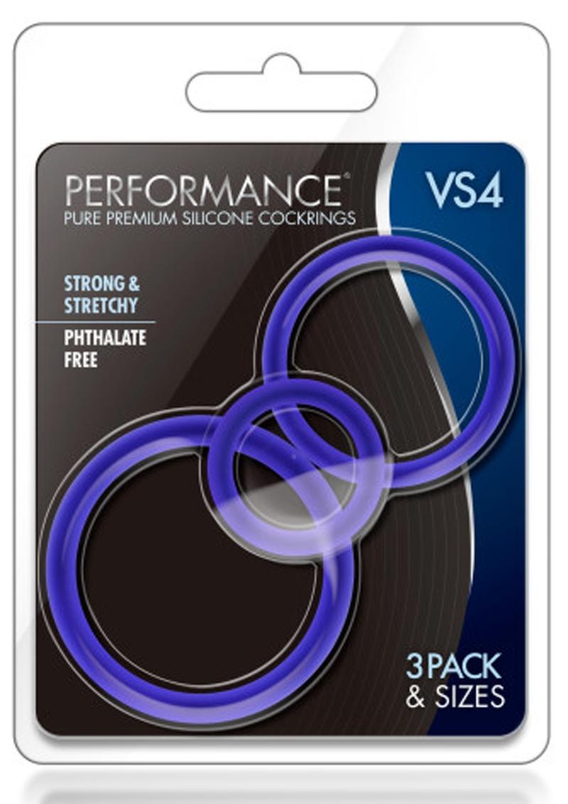 Performance Vs4 Pure Premium Silicone Cock Ring Set (3 Sizes