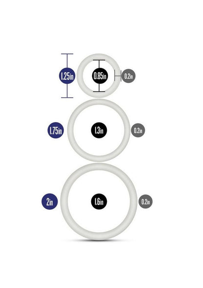 Performance Vs4 Pure Premium Silicone Cock Ring Set (3 Sizes