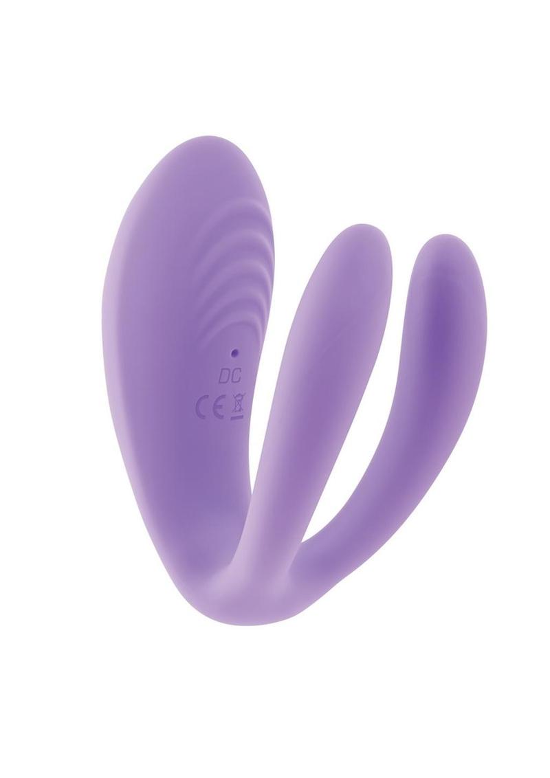 Petite Tickler Rechargeable Silicone Triple Stimulating Mini Vibrator with Remote Control - Lavender/Purple