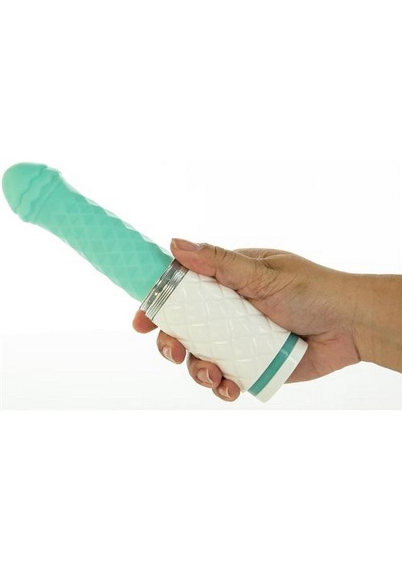 Pillow Talk Feisty Silicone Thrusting and Vibrating Massager - Teal