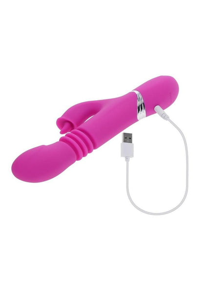 Pink Dragon Rechargeable Silicone Multi Vibrator - Pink