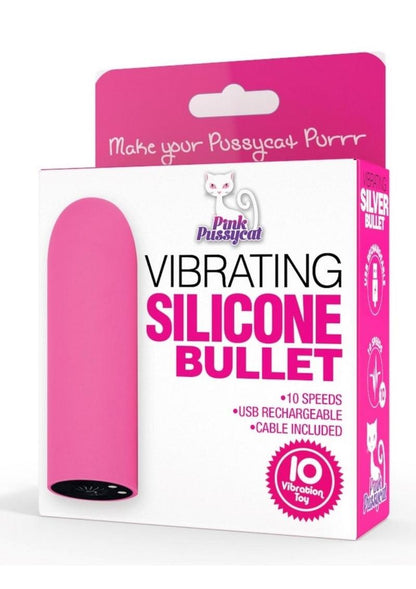 Pink Pussycat Vibrating Silicone Bullet