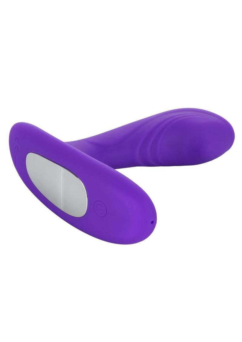 Pinpoint Pleaser Silicone Rechargeable P-Spot Vibrator with Remote Control - Purple