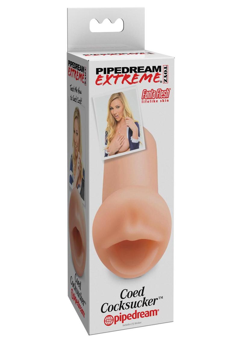 Pipedream Extreme Toyz Coed Cocksucker Masturbator - Mouth - Flesh/Vanilla