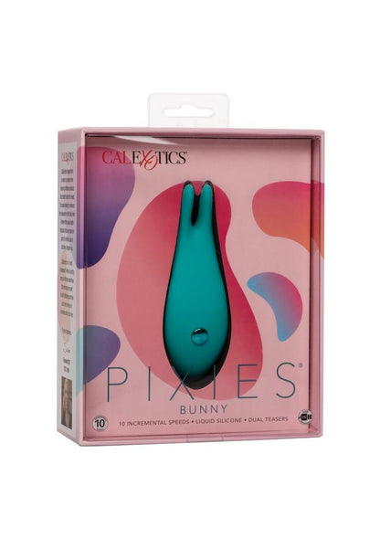 Pixies Bunny Rechargeable Silicone Finger Vibrator - Green