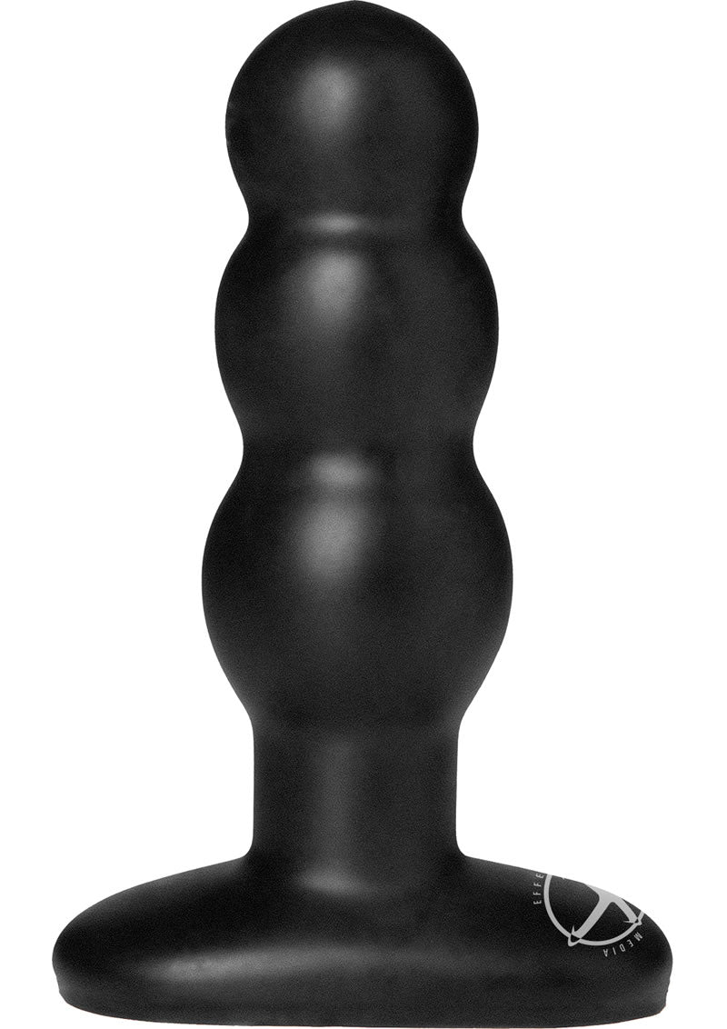 Platinum Premium Silicone - Dual Density Truskyn The Tru Anal Plug - Ripple - Black