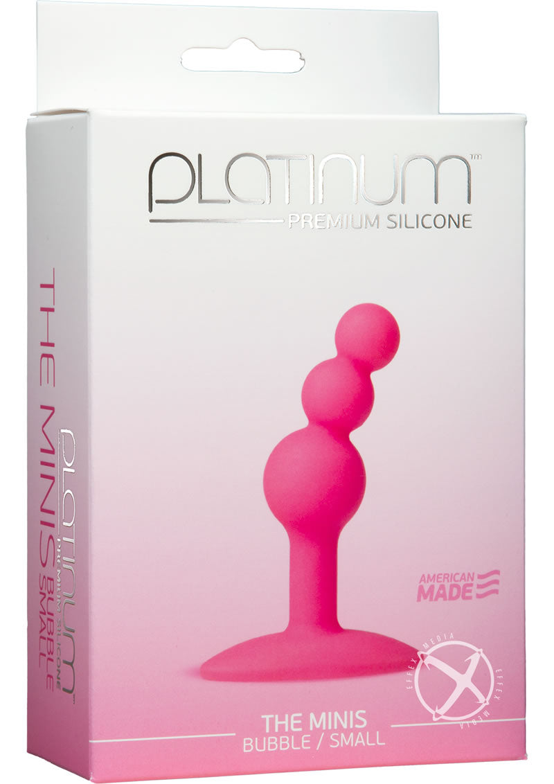 Platinum Premium Silicone - The Minis - Bubble - Small Anal Plug - Pink - Small