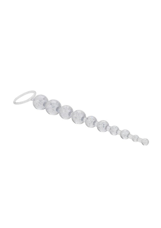 Platinum X 10 Anal Beads - Silver/White