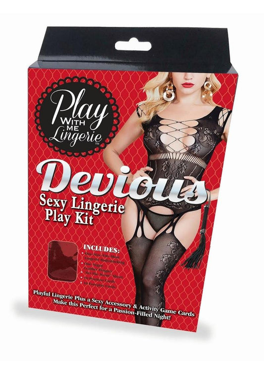 Play with Me Lingerie Devious Sexy Lingerie Play Kit - Black/Red