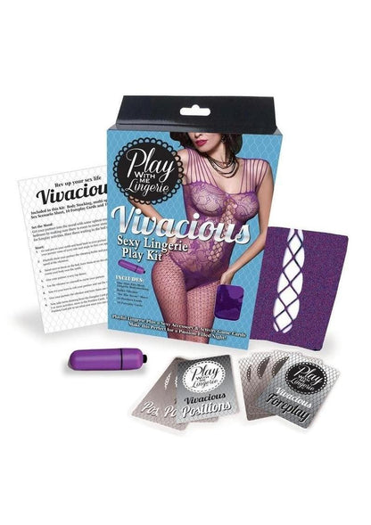 Play with Me Lingerie Vivacious Sexy Lingerie Play Kit - Blue/Purple