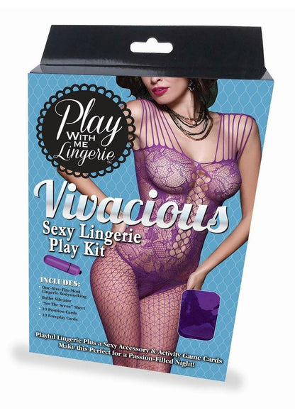 Play with Me Lingerie Vivacious Sexy Lingerie Play Kit - Blue/Purple