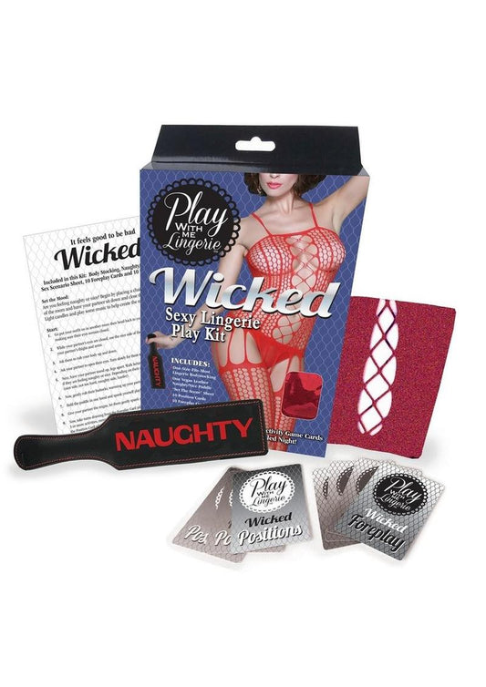 Play with Me Lingerie Wicked Sexy Lingerie Play Kit - Purple/Red