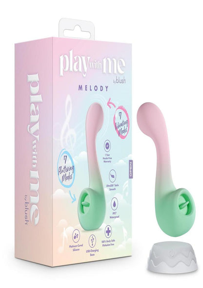 Play with Me Melody Rechargeable Silicone Dual-End Vibrator - Green/Pink