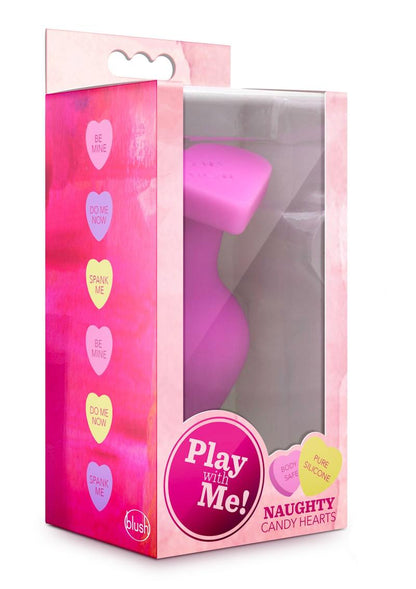 Play with Me Naughty Candy Heart Be Mine Silicone Butt Plug