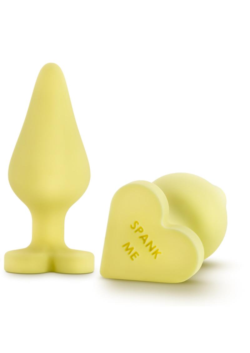 Play with Me Naughty Candy Heart Spank Me Silicone Butt Plug