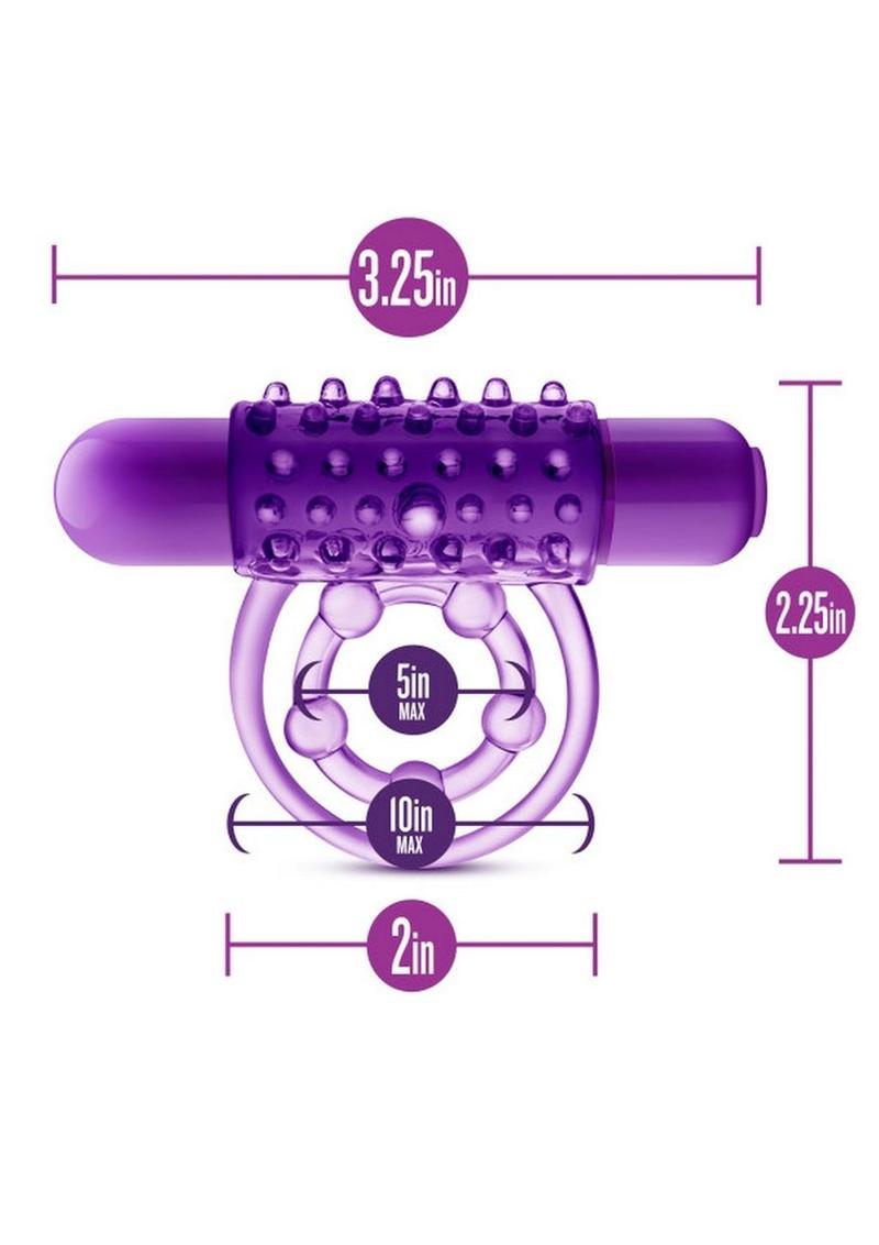 Play with Me The Player Vibrating Double Strap Cock Ring - Purple