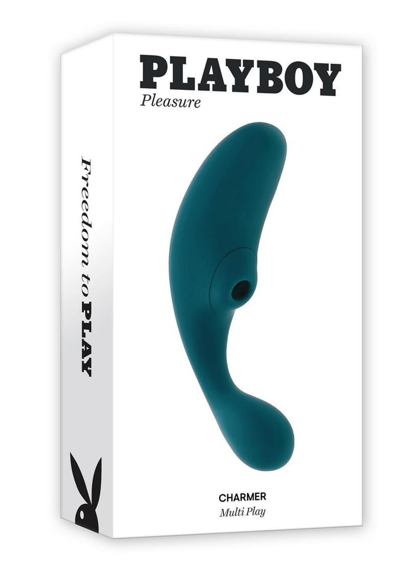 Playboy Charmer Rechargeable Silicone Dual Vibrator with Clitoral Stimulation