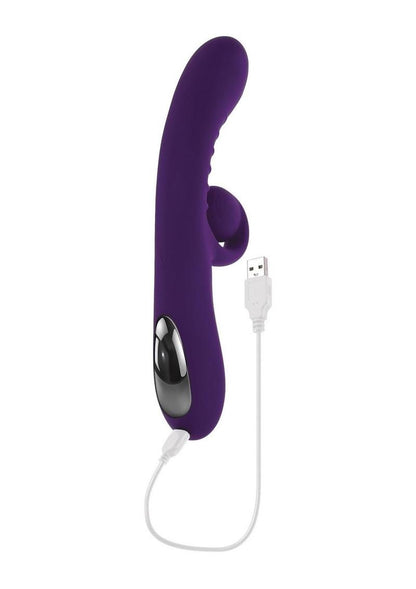 Playboy Curlicue Rechargeable Silicone Rabbit Vibrator - Purple