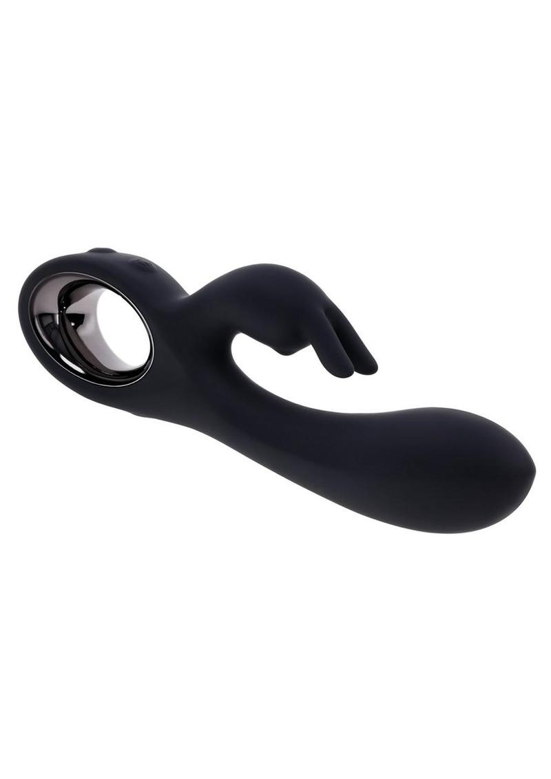 Playboy Late Night Bunny Rechargeable Silicone Dual Vibrator - Black