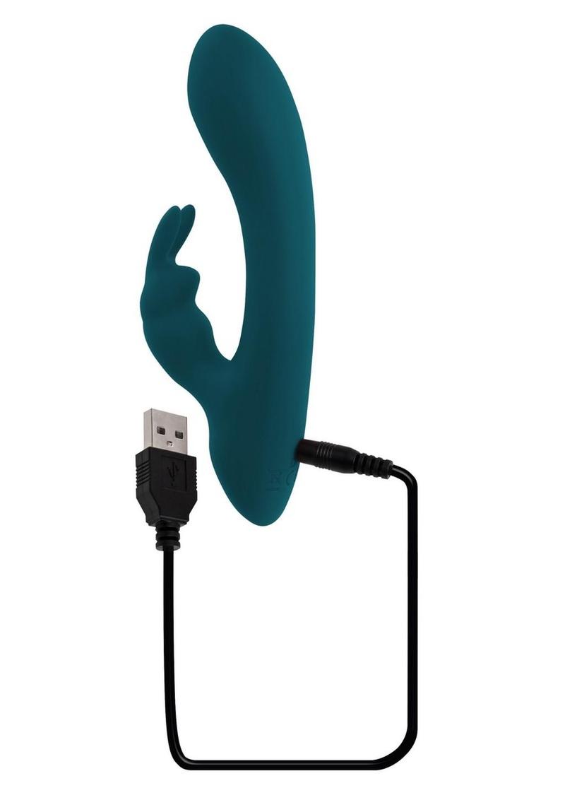 Playboy Lil Rabbit Rechargeable Silicone Vibrator - Teal