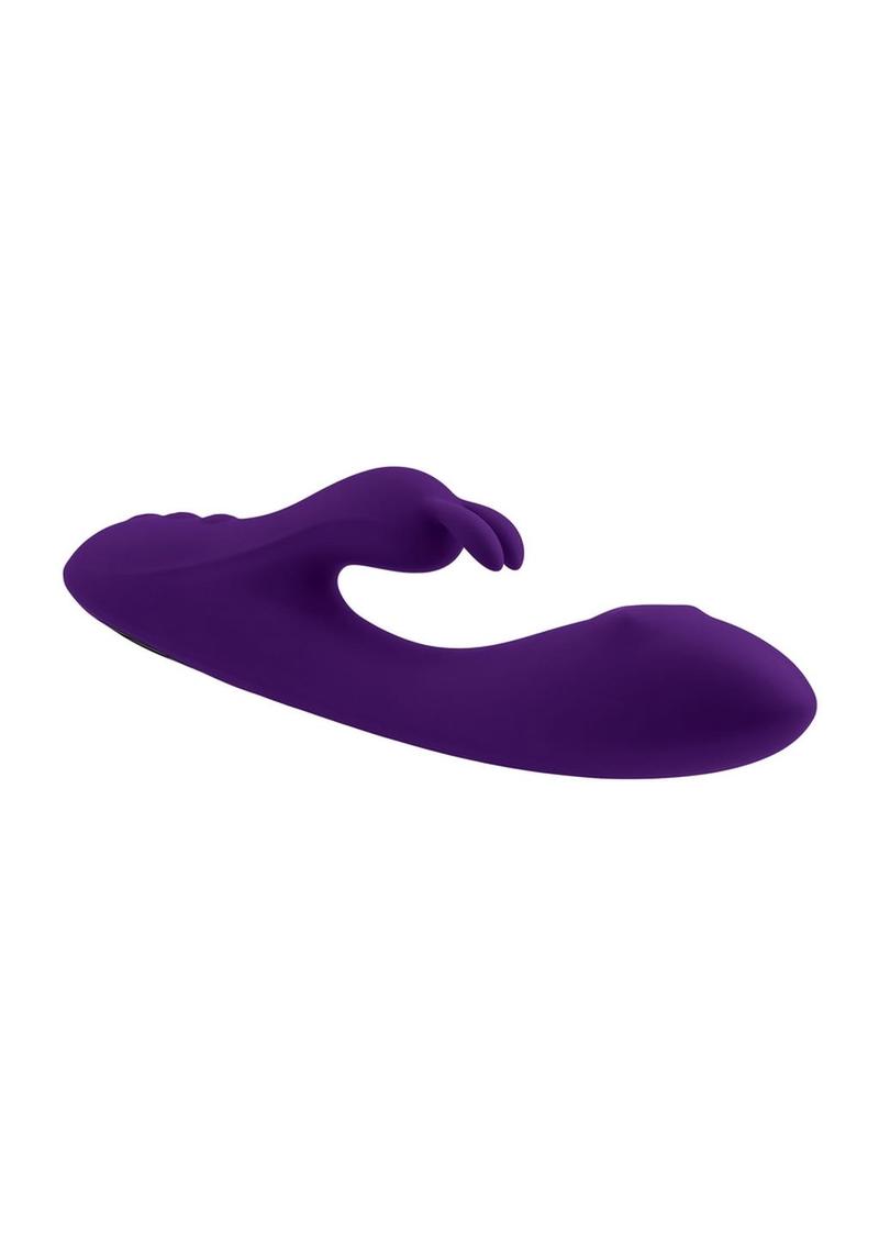 Playboy On Repeat Rechargeable Silicone Rabbit Vibrator - Purple