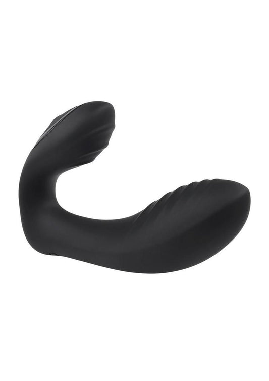 Playboy Play Time Rechargeable Silicone Dual Vibrator with Clitoral Stimulator - Black