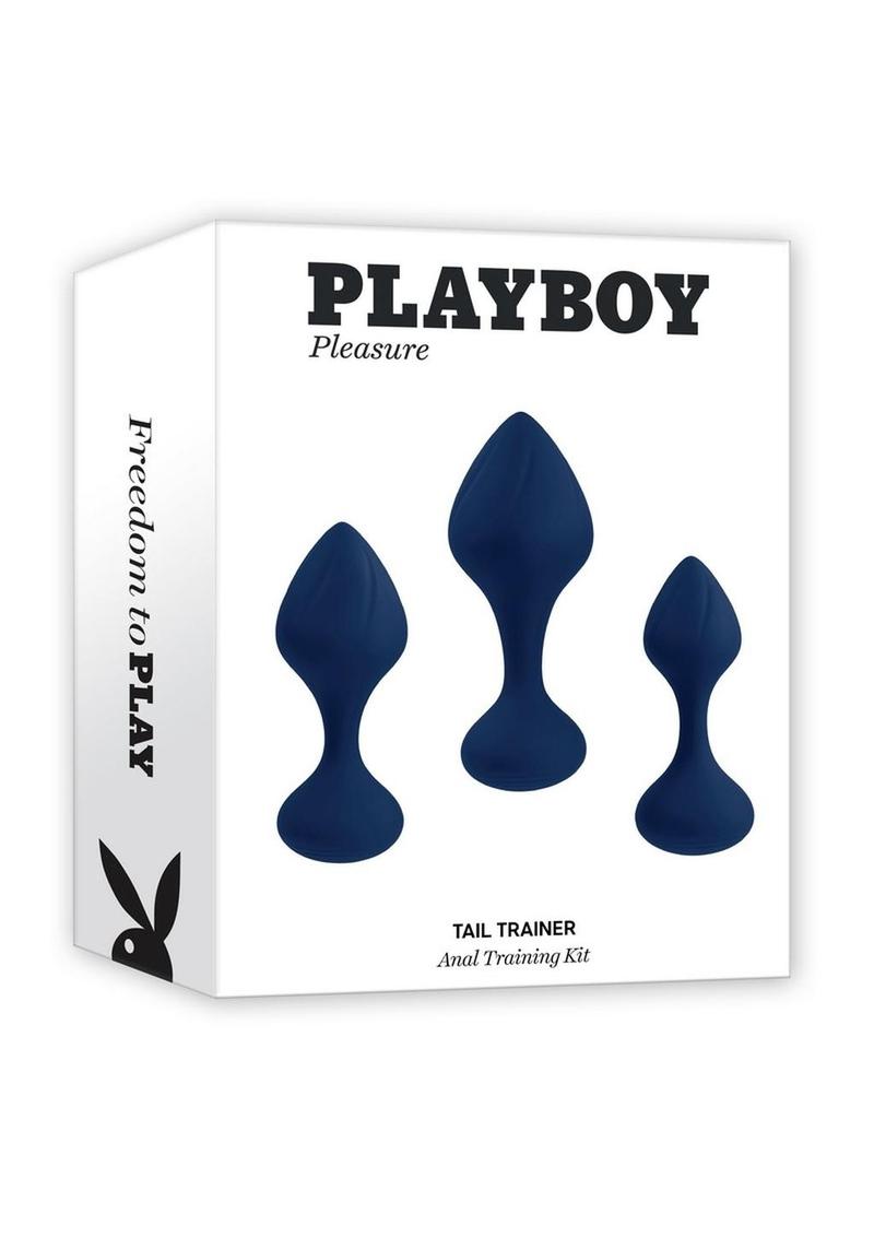 Playboy Tall Trainer Silicone Anal Kit - Blue/Navy - 3 Piece