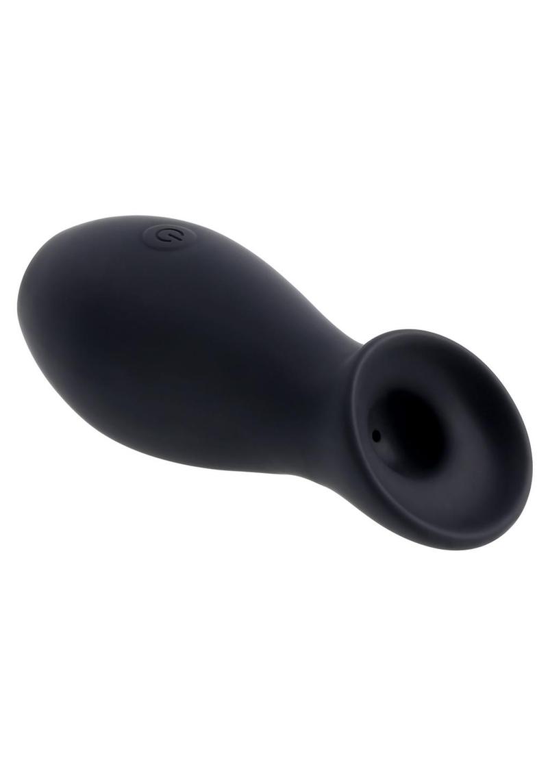 Playboy The Jet Set Sucking Rechargeable Silicone Clitoral Stimulator - Black