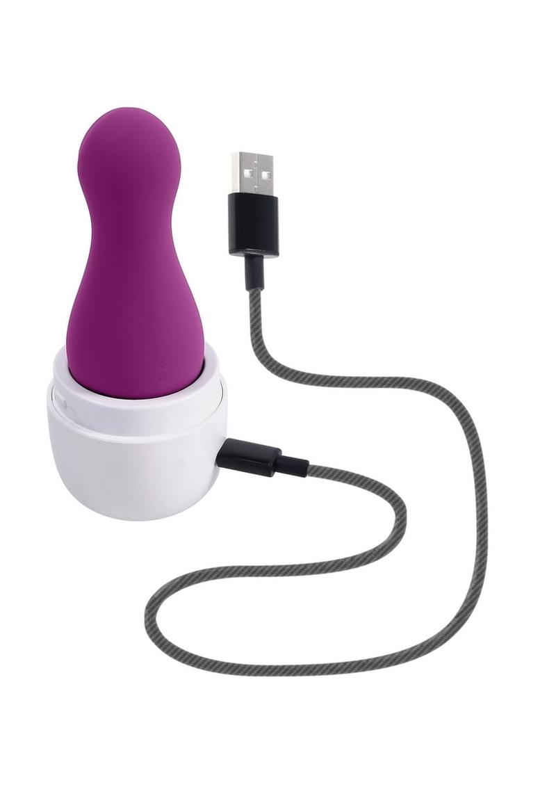 Playboy The Jet Set Tapping Rechargeable Silicone Clitoral Stimulator - Purple/White