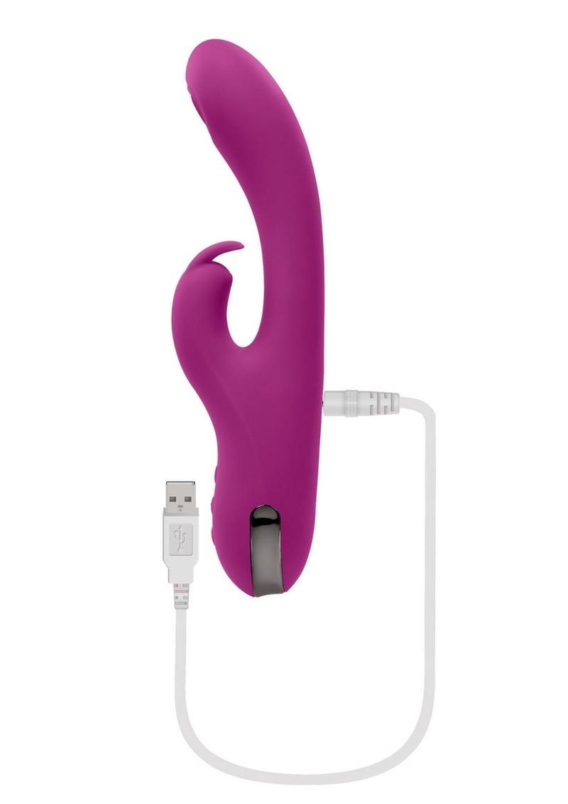 Playboy Thumper Rechargeable Silicone Rabbit Vibrator - Purple