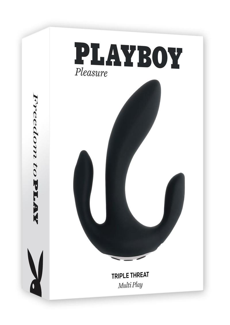 Playboy Triple Threat Rechargeable Silicone Multi Vibrator