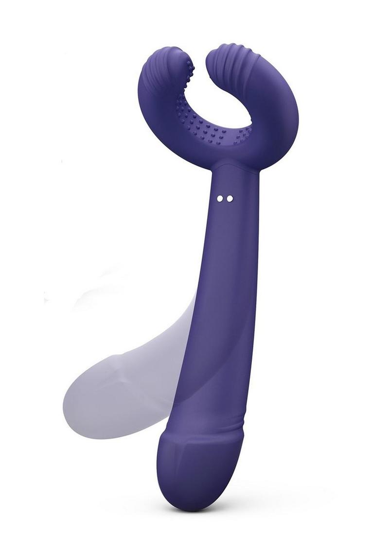 Please Me Rechargeable Silicone Vibrator - Blue/Moonlight Indigo