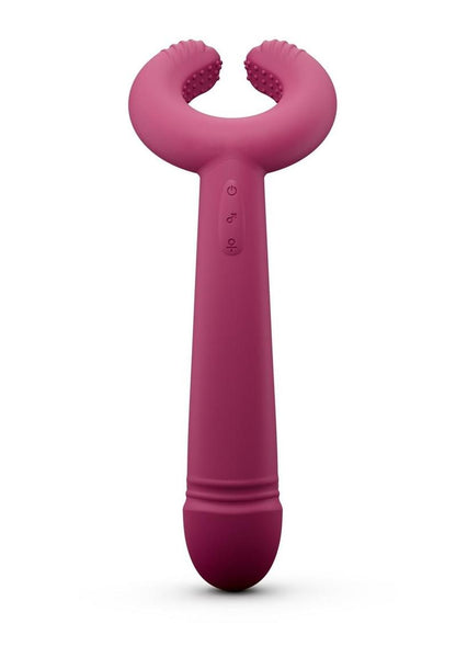 Please Me Rechargeable Silicone Vibrator - Plum Star/Purple