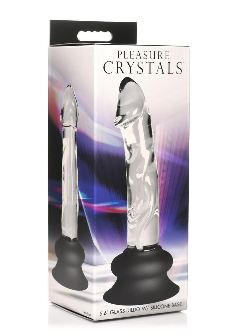 Pleasure Crystals Glass Dildo with Silicone Base