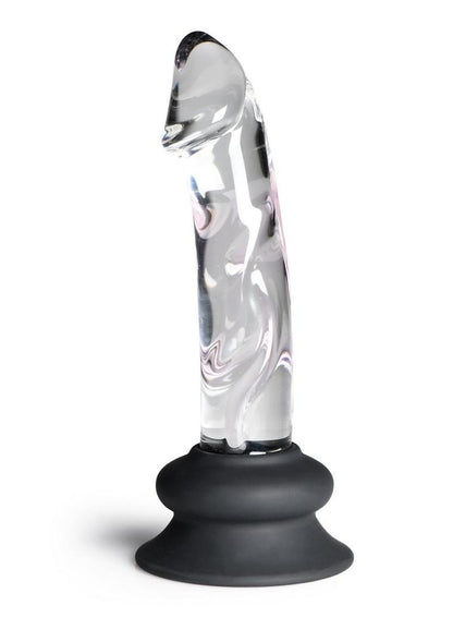 Pleasure Crystals Glass Dildo with Silicone Base