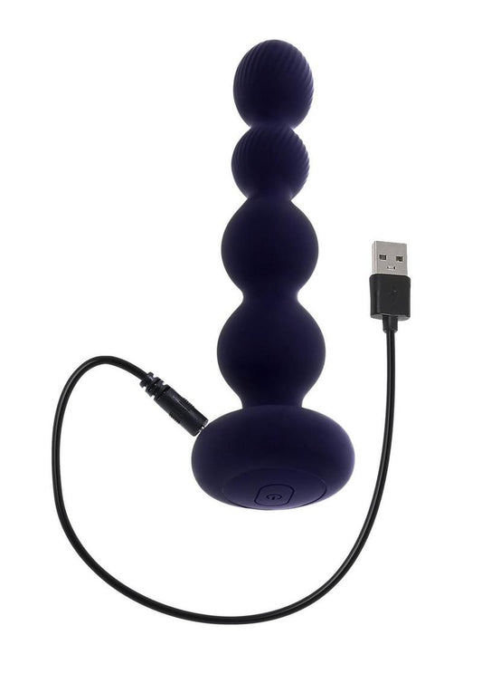 Pleasure Orbit Rechargeable Silicone Anal Beads with Remote Control - Purple