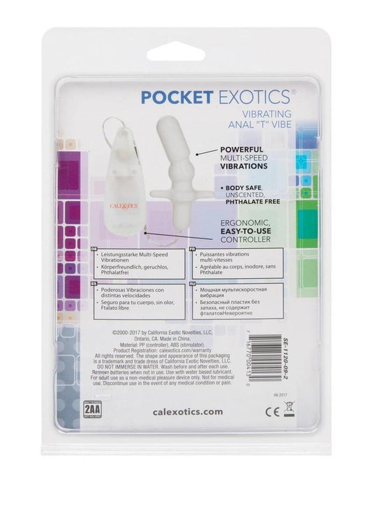 Pocket Exotics Anal T Vibrating Butt Plug - Ivory