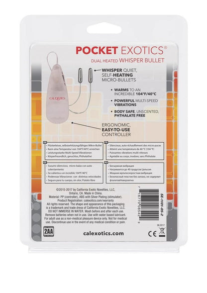 Pocket Exotics Dual Heated Whisper Bullets - Silver